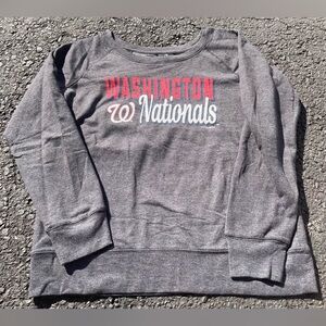 MLB‎ Washington Nationals Sports Baseball Women's Grey Crewneck Sweater M